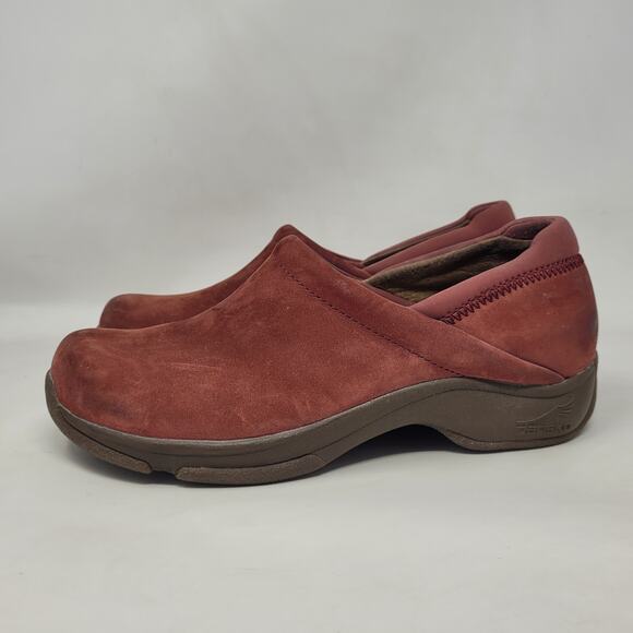 Dansko Clogs EU38 US8 Red Suede Maroon Wedge Professional Slip On 5403887800 - Picture 9 of 11